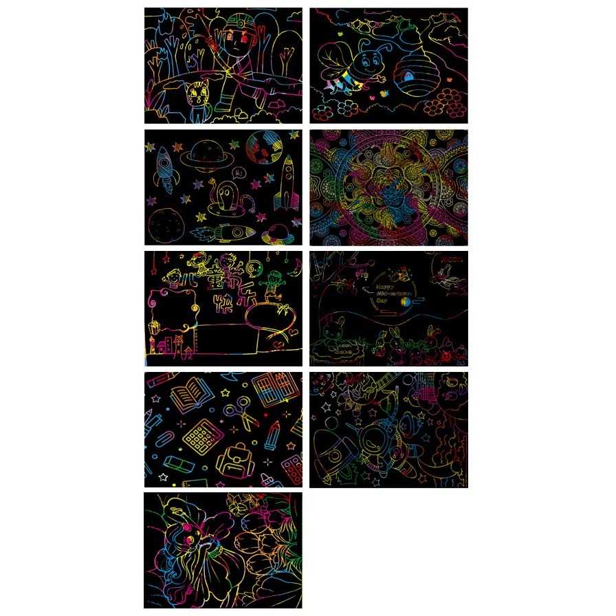 Set 9 planse razuibile Scratch ArtCards 16x12 cm Bambinice BN053