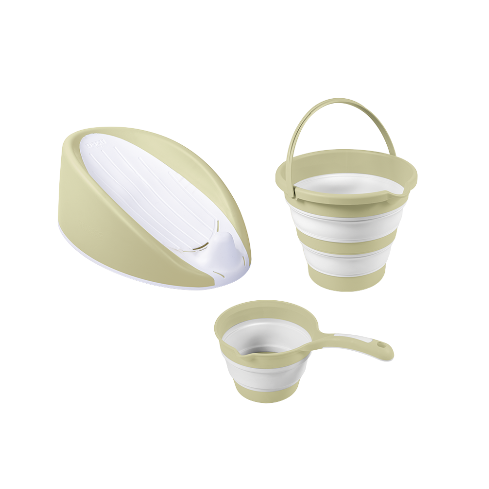 Set 3 in 1 cu suport anatomic pentru cadita - Verde Eco