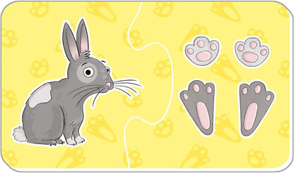 Puzzle de asociere - animalutele si urmele lor