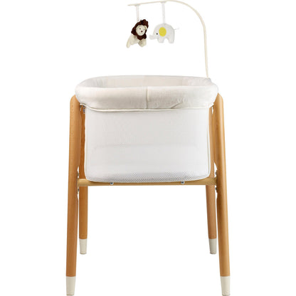 BabyGo - Patut cu cadru din Lemn si Bara de Jucarii Sleepgood Mesh