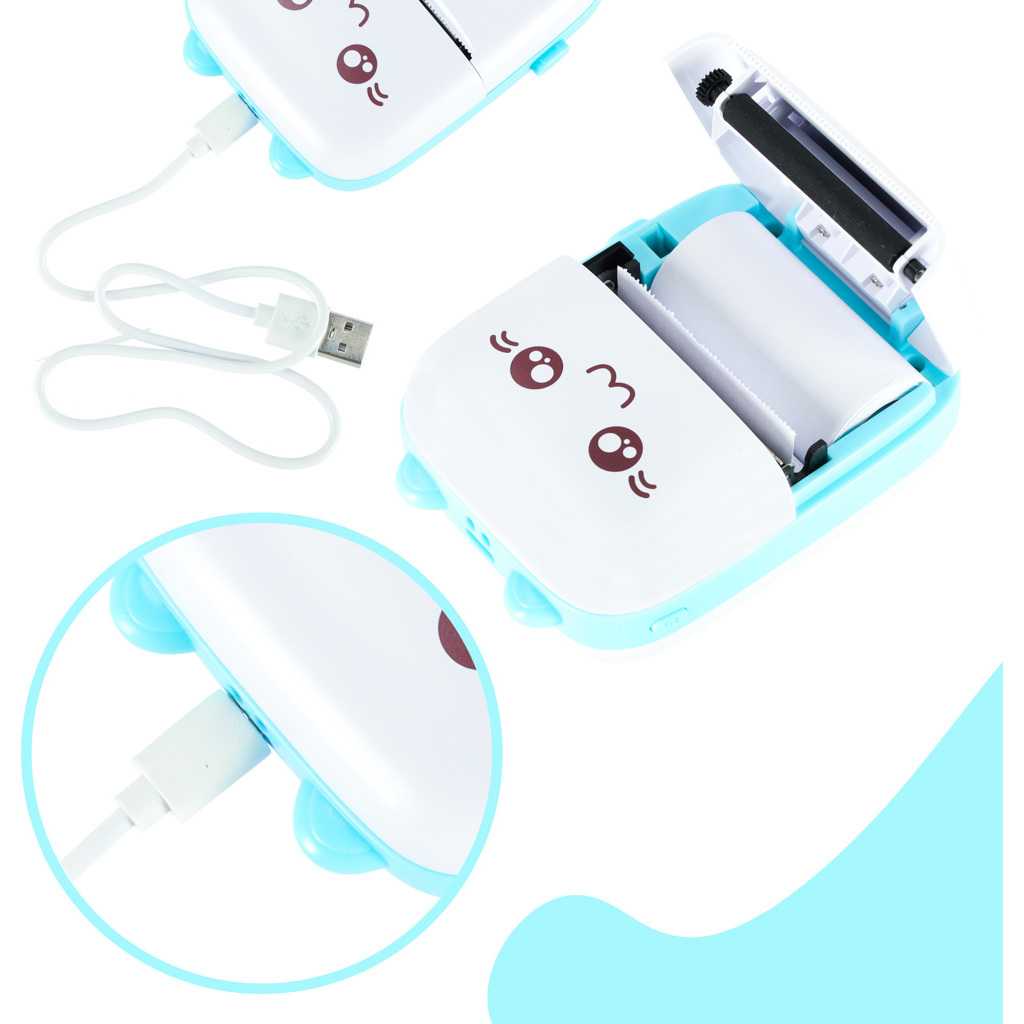 Mini imprimanta termica pentru fotografii si etichete cu cablu USB si rola termica inclusa Ikonka IK4118