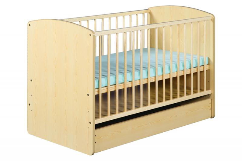 Patut cu Sertar KLUPS Karolina II Natur + Saltea 12 MyKids Confort II