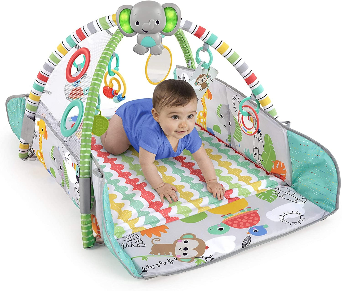 Bright Starts - Salteluta de activitati 5 in 1 Gym & Ball Pit Totally Tropical