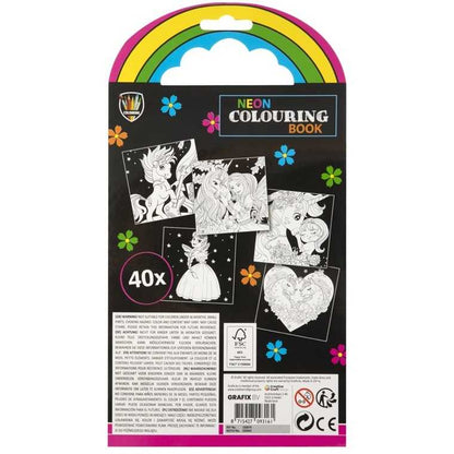 Carte de colorat neon cu 5 carioci incluse Grafix GR150079