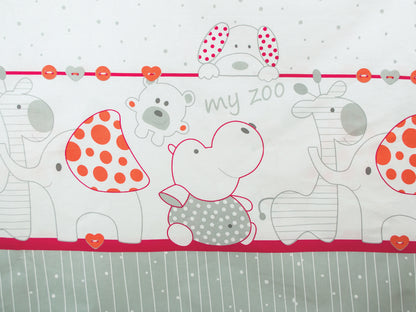 Lenjerie MyKids My Zoo Rosu 4 Piese 120x60
