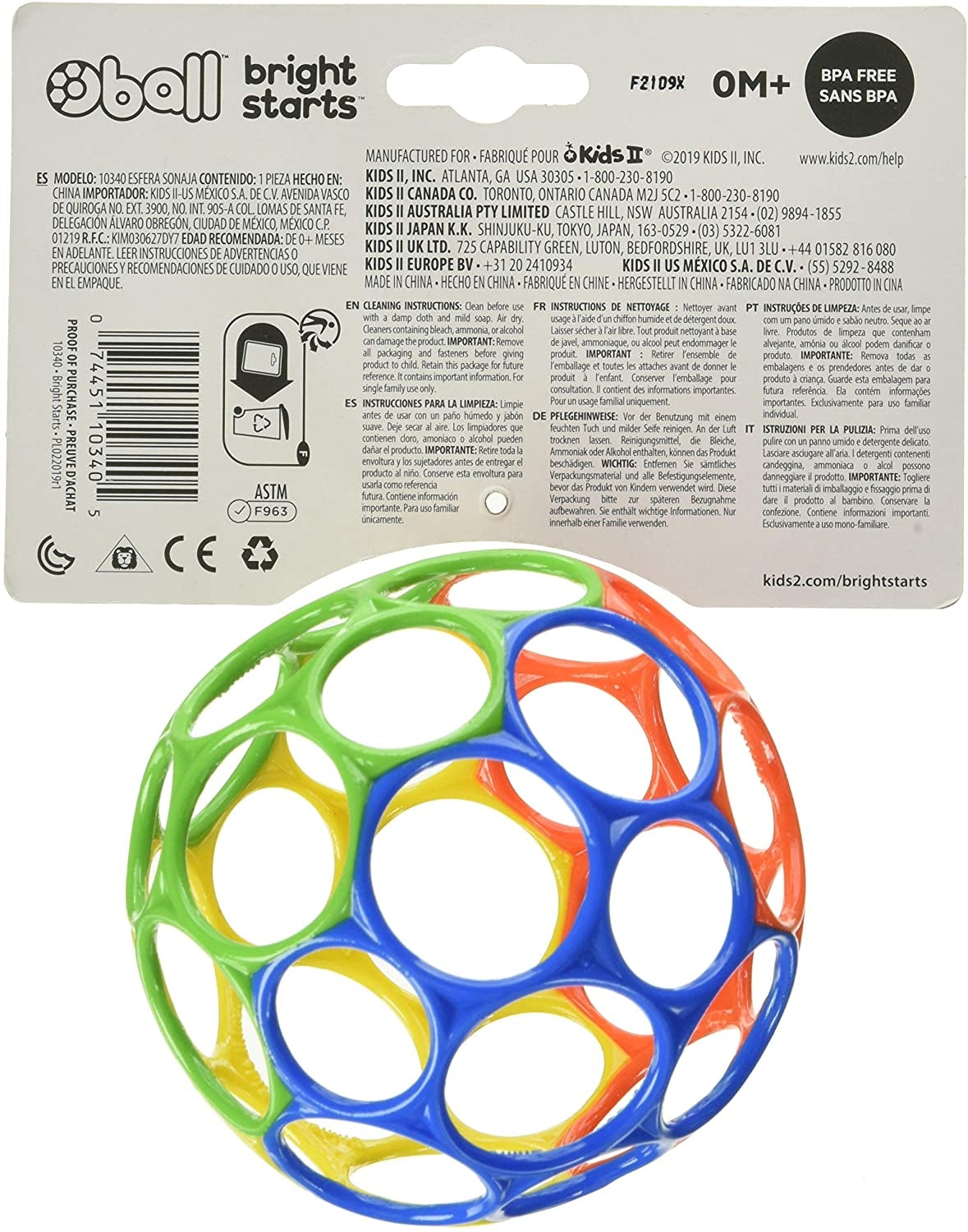 Bright Starts - Minge multicolora Oball