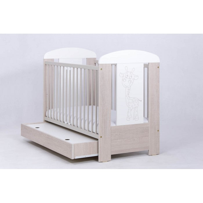 Patut Drewex Giraffe cu sertar - Natur cu Alb
