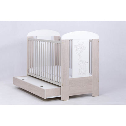 Patut Drewex Giraffe cu sertar - Natur cu Alb