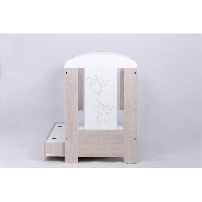 Patut Drewex Giraffe cu sertar - Natur cu Alb