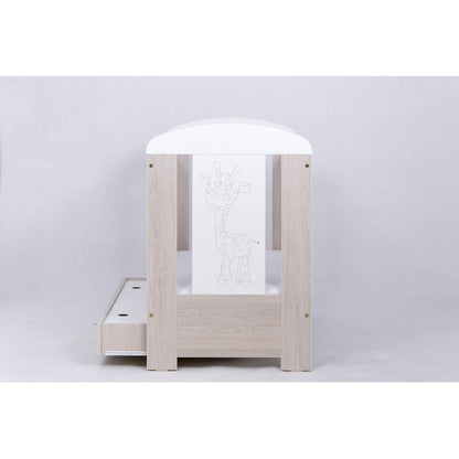 Patut Drewex Giraffe cu sertar - Natur cu Alb