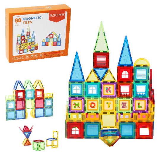 Set de constructie magnetic 3D - 88 piese