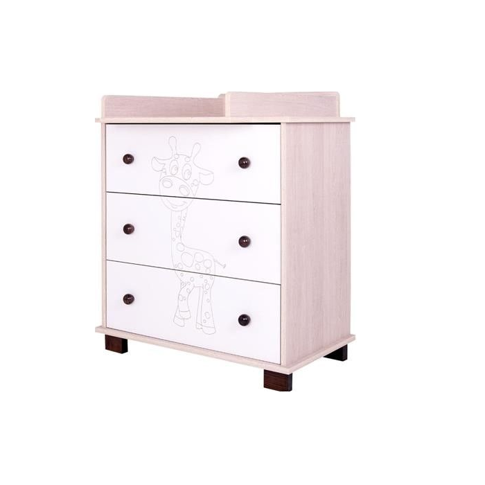 Comoda Drewex Giraffe - Natur cu Alb