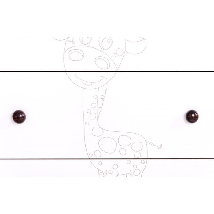 Comoda Drewex Giraffe - Natur cu Alb