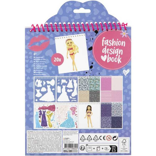 Carte de colorat Fashion Design Book cu autocolante si sabloane incluse Besties Grafix GR140007