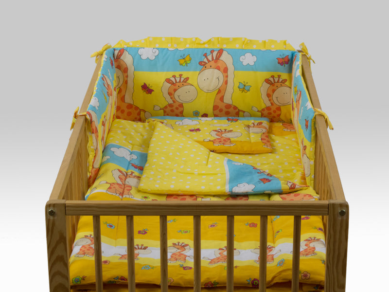 Lenjerie MyKids Happy Giraffe Galben 4 Piese 140x70