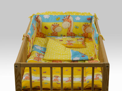 Lenjerie MyKids Happy Giraffe Galben 4 Piese 140x70