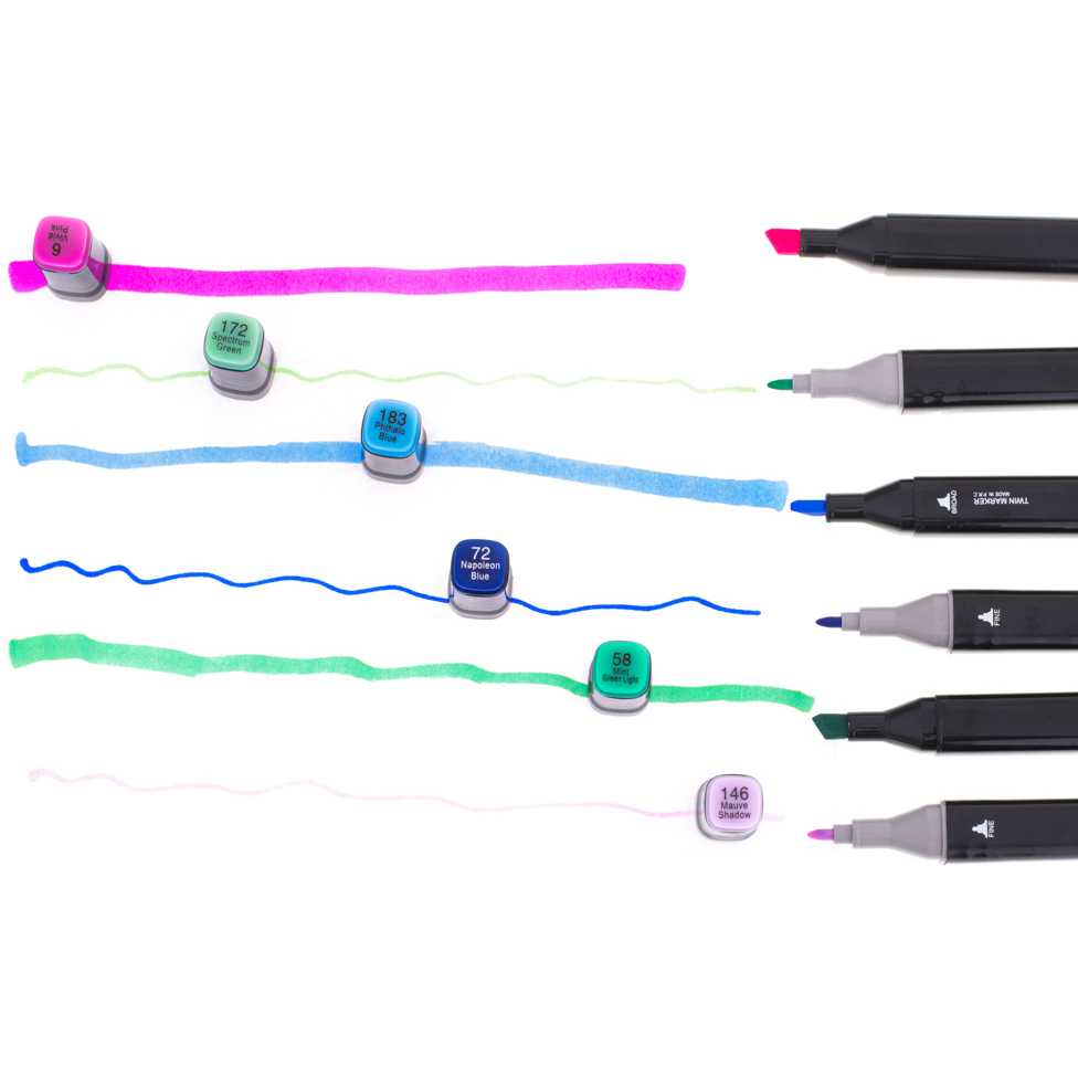 Set 48 Markere Permanente Cu Doua Varfuri 14x11x17 cm Ikonka IK852