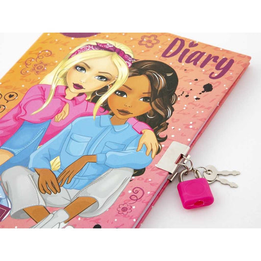 Jurnal Besties A5 cu Cheie si Lacat - 60 de Foi, Hartie Roz Liniata Grafix GR140029