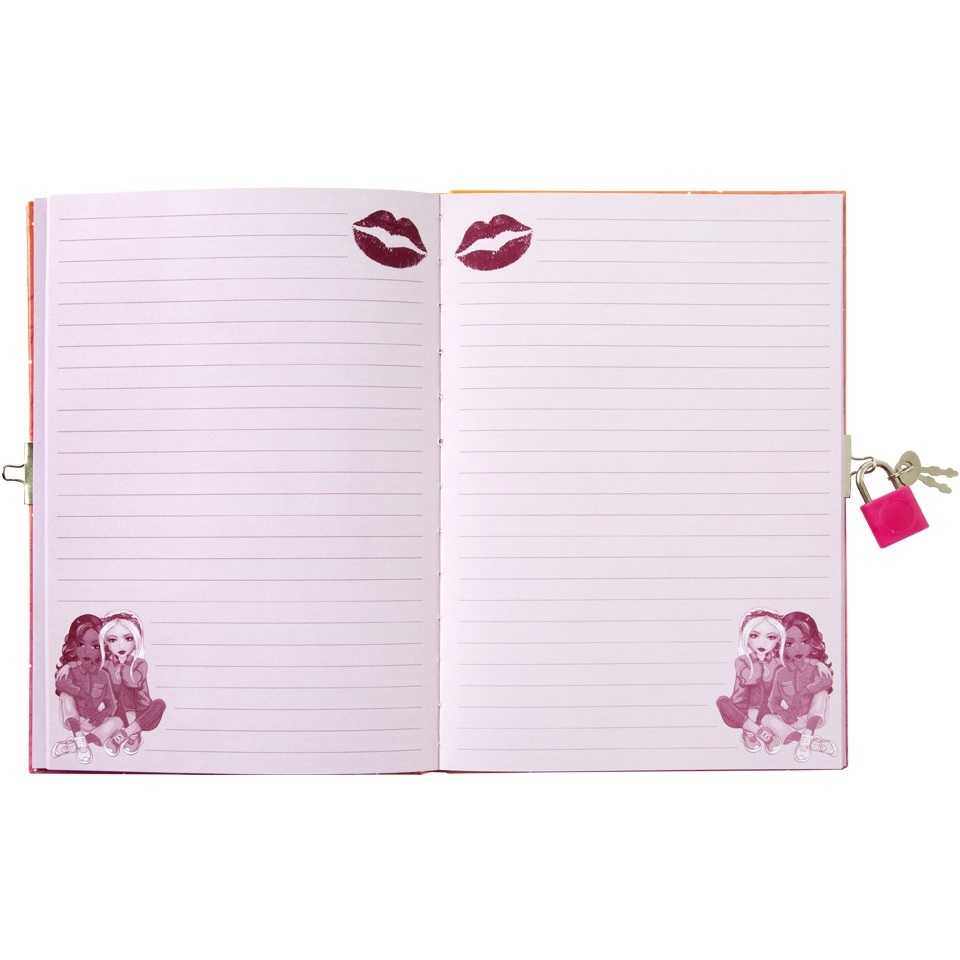 Jurnal Besties A5 cu Cheie si Lacat - 60 de Foi, Hartie Roz Liniata Grafix GR140029