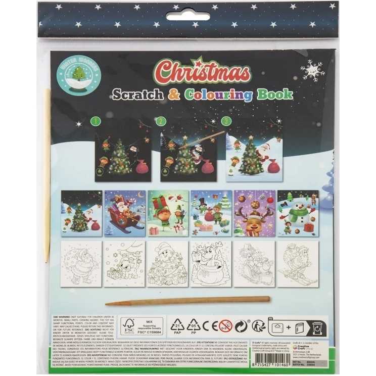 Set 6 planse razuibile si de colorat Craciun 26 x21 cm Grafix GR800046