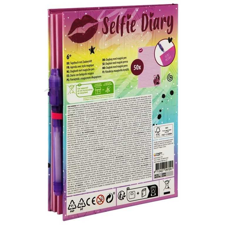 Agenda Besties Selfie 21x15 cm, 50 de file cu Stilou Magic Grafix GR140009