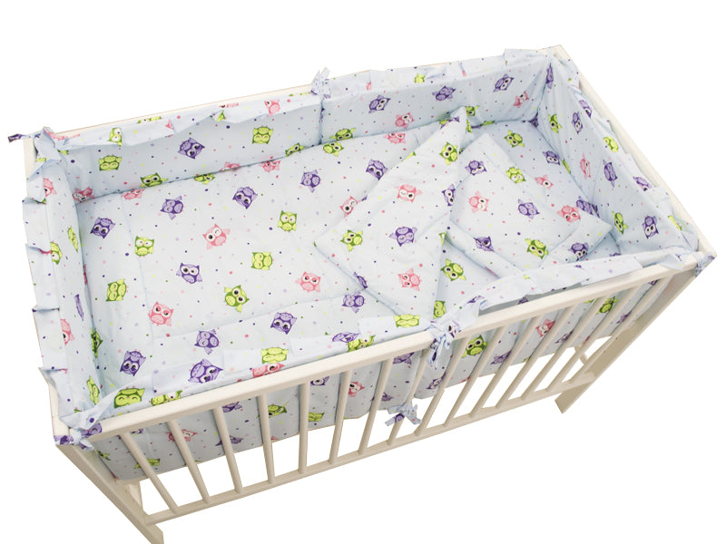 Lenjerie MyKids Mini Bufnite Blue 4+1 Piese 120x60