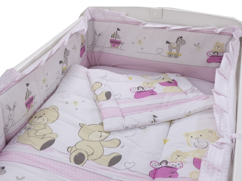 Lenjerie MyKids Teddy Play Pink M2 4 Piese 140x70