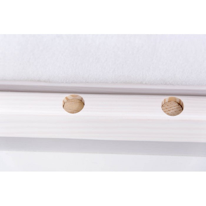 Patut Drewex Laura cu sertar - Alb + Saltea Cocos 8 Cm