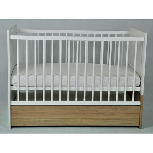 Patut Drewex New York cu sertar - Alb + Saltea Cocos 8 Cm