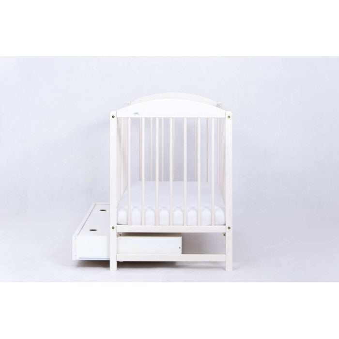 Patut Drewex Lulaya cu sertar - Alb + Saltea Cocos 8 Cm