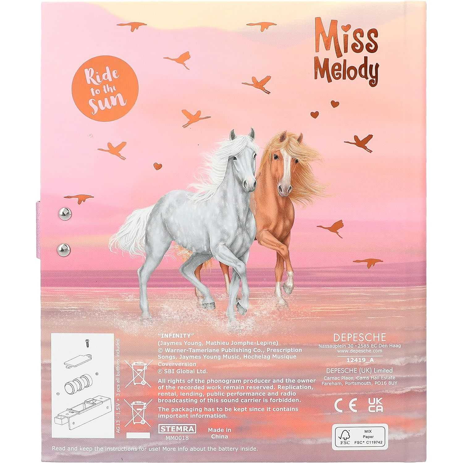 Jurnal cu cod si muzica Miss Melody Sundown Depesche PT12419