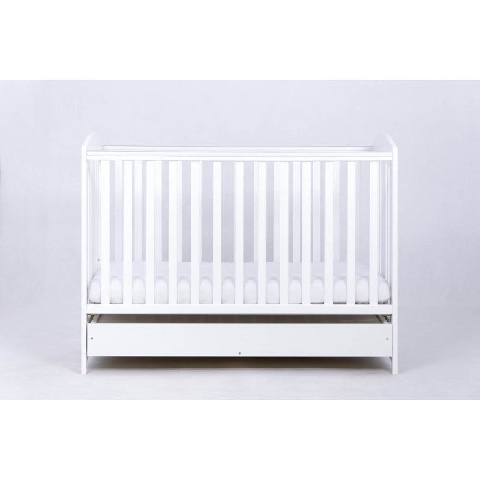 Patut Drewex Natalia cu sertar - Alb + Saltea Cocos 8 Cm