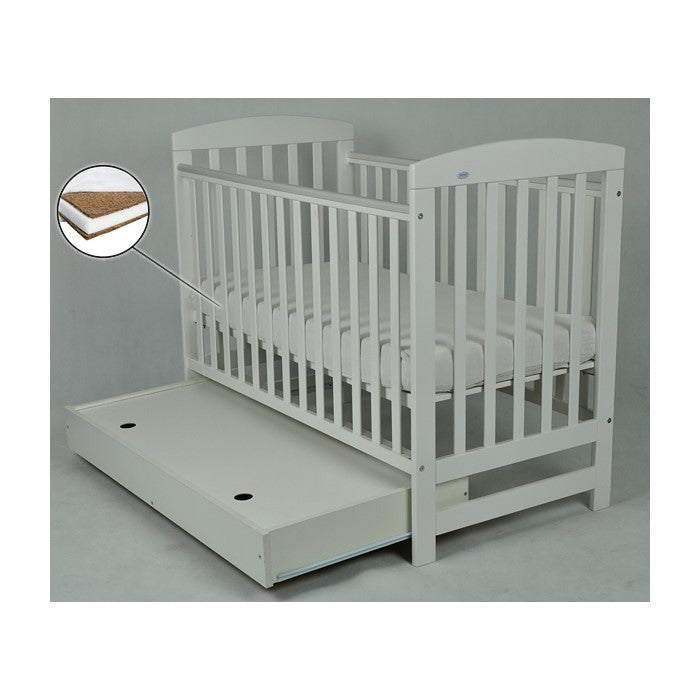 Patut Drewex Olek cu sertar - Gri + Saltea Cocos 8 Cm