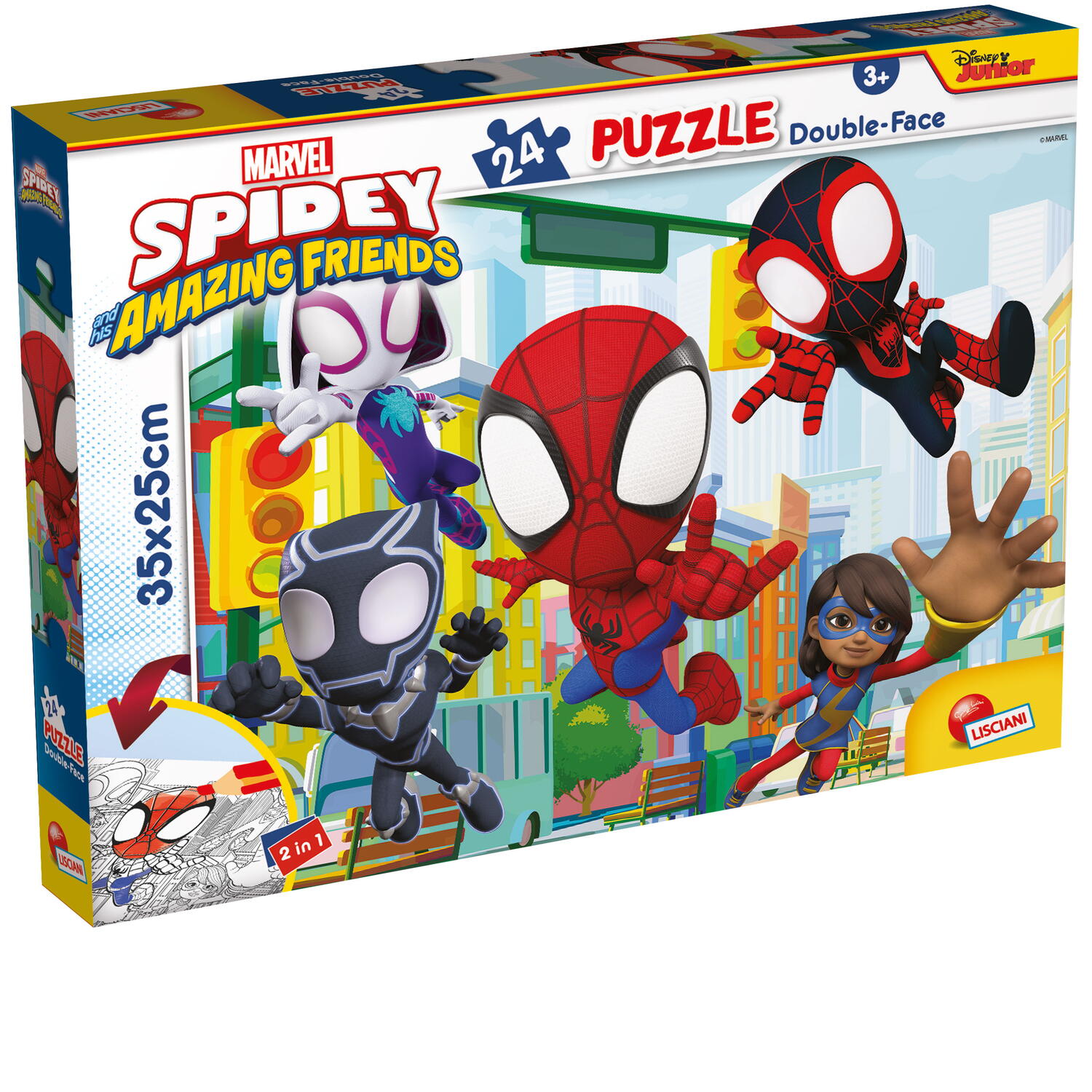 Puzzle de colorat - Paienjenelul Marvel ?i prietenii lui uimitori (24 de piese)