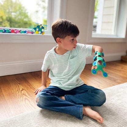 Clixo® joc magnetic de construit - Itsy Albastru & Verde (18 piese)