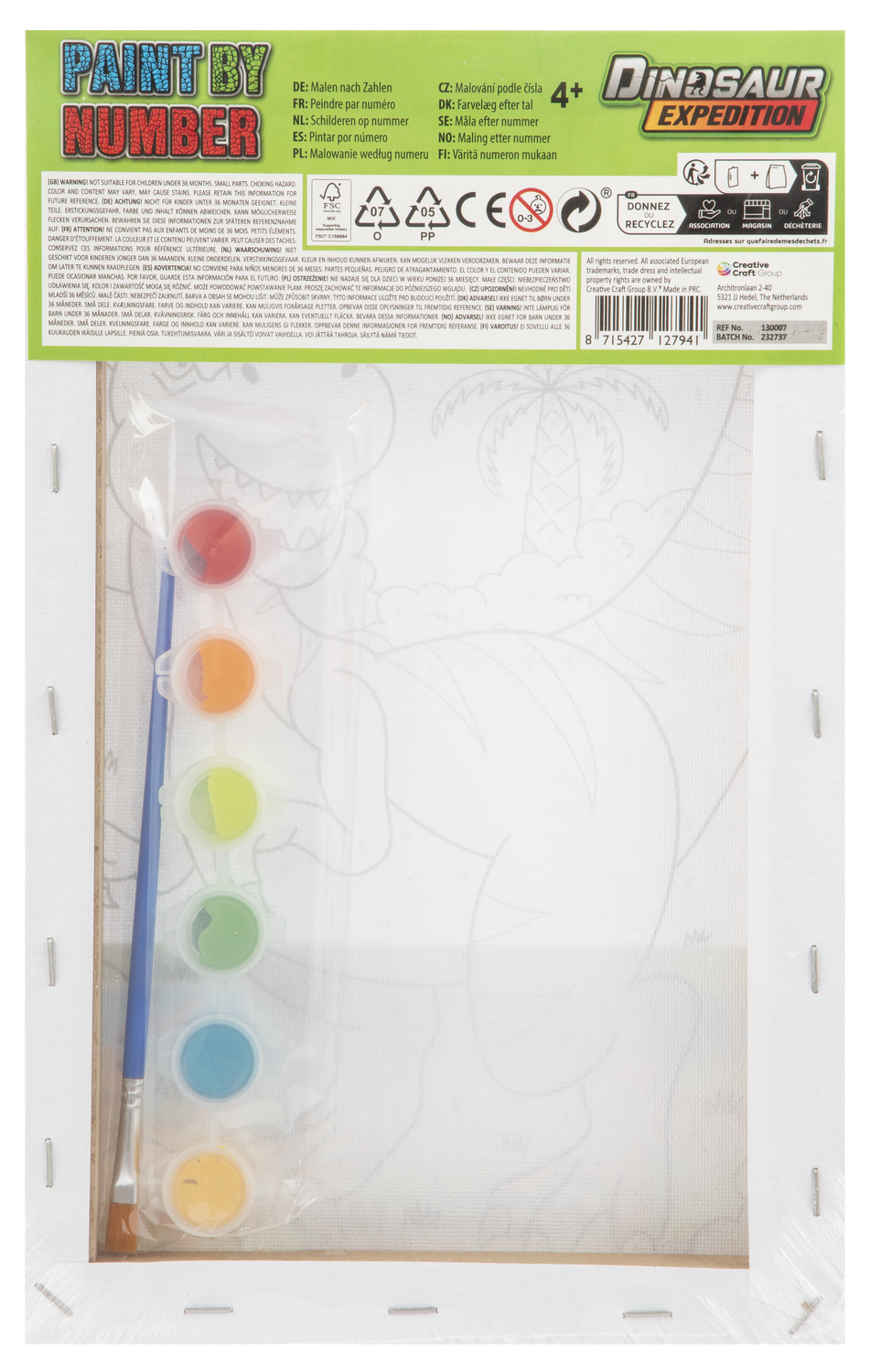 Tablou pictez pe numere - Dinozaur