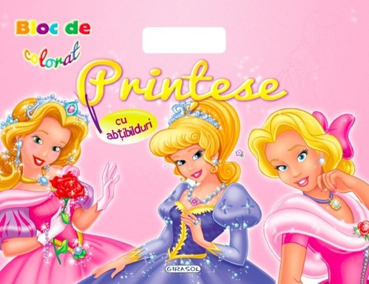 Bloc de desen cu abtibilduri - Printese