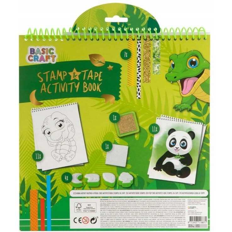 Carte de colorat cu activitati, benzi adezive decorative si stampile, 33 piese Moxy GR100099