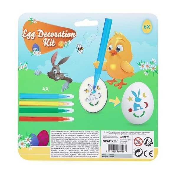 Set 6 sabloane decorat oua Paste si 4 carioci colorate Grafix GR810009