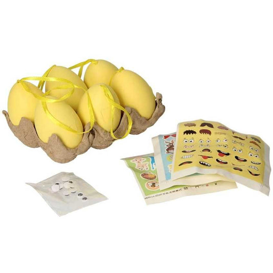 Set 6 oua pentru Paste cu 3 foi cu stickere si 12 ochi miscatori Grafix GR810034G