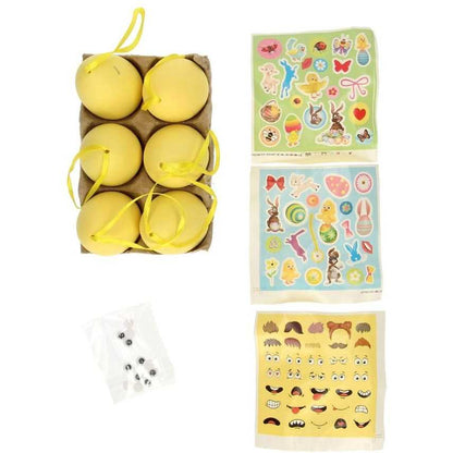 Set 6 oua pentru Paste cu 3 foi cu stickere si 12 ochi miscatori Grafix GR810034G