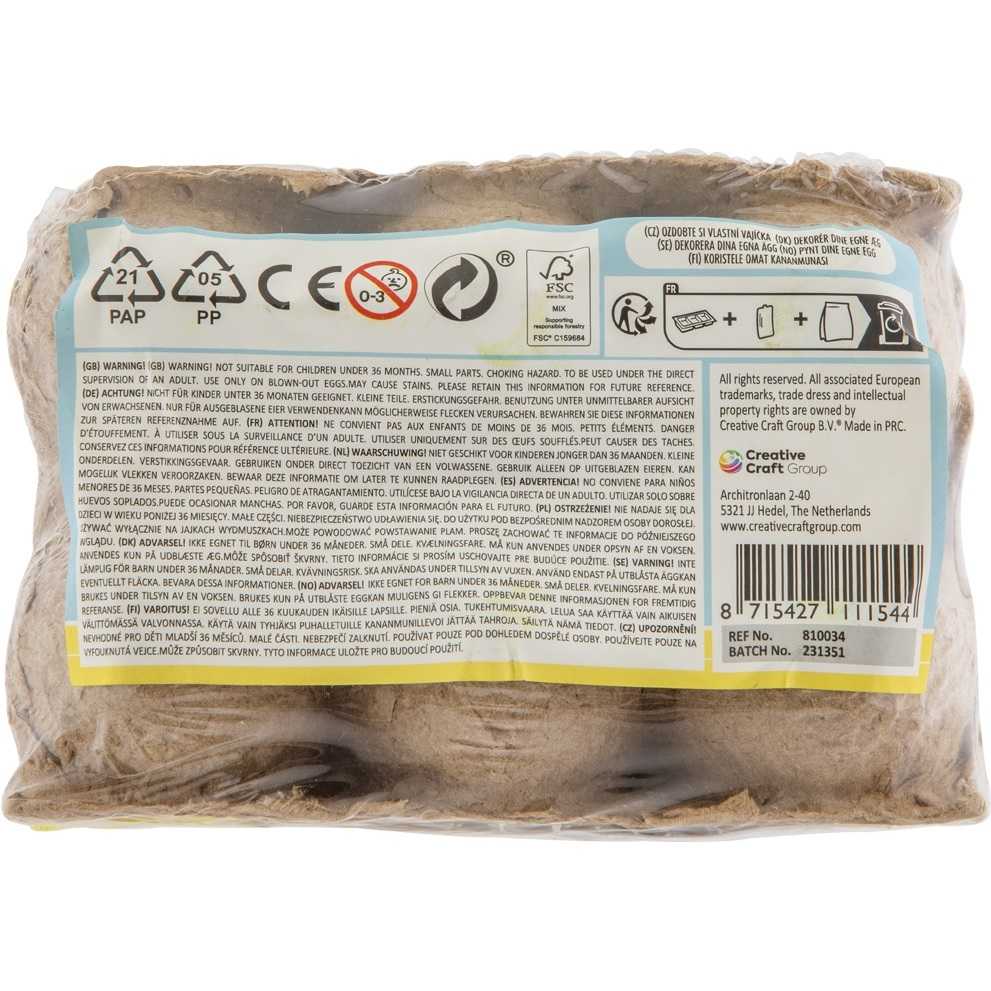 Set 6 oua pentru Paste cu 3 foi cu stickere si 12 ochi miscatori Grafix GR810034G