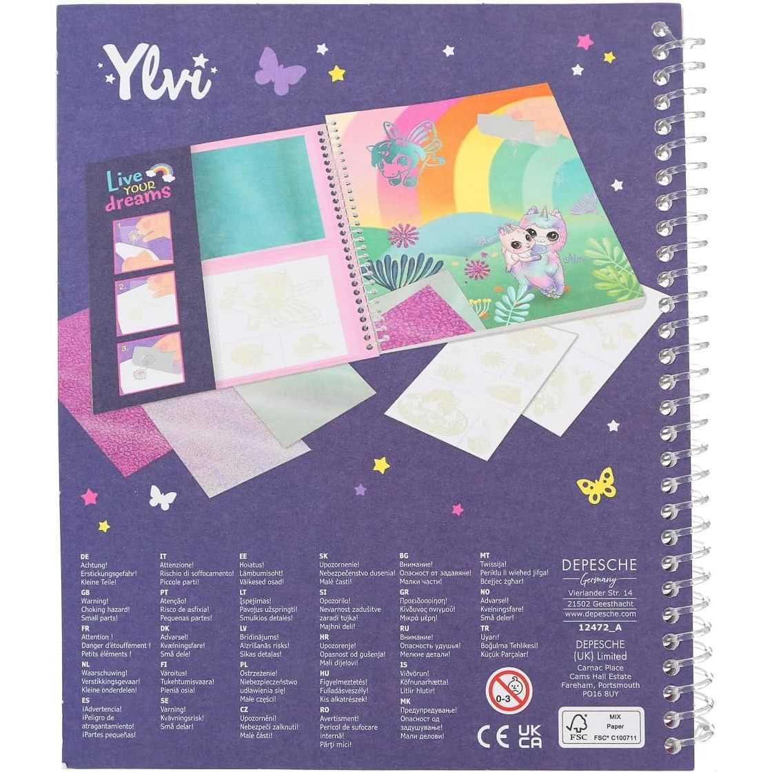 Carte de colorat Ylvi Stick and Shine Depesche PT12472