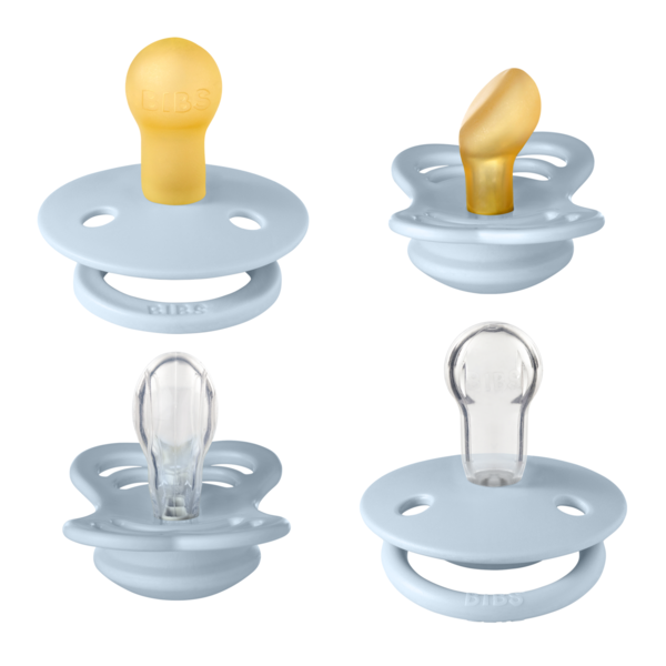 BIBS - Set 4 suzete Try-it collection 0 luni +-Baby Blue