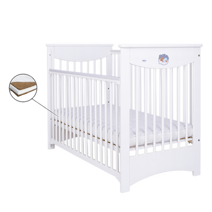 Patut Drewex Laura culisant - Alb + Saltea Cocos 10 Cm