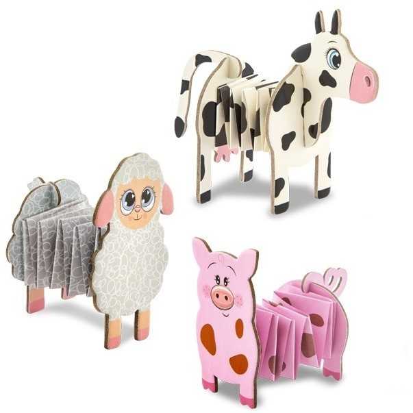Set Animale acordeon din carton, 3 buc Moxy GR100107