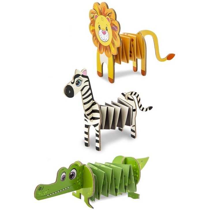 Set Animale acordeon din carton, 3 buc Moxy GR100107