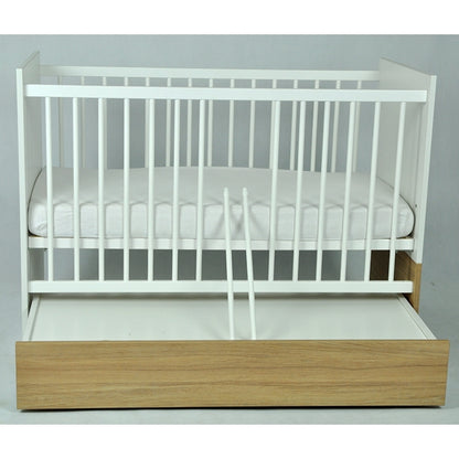 Patut Drewex New York cu sertar - Alb + Saltea Cocos 10 Cm