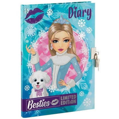 Jurnal Besties Ice Queen A5 cu Cheie si Lacat - 60 de Foi, Hartie Albastra Liniata Grafix GR141005