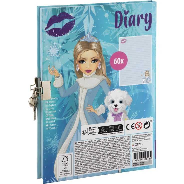 Jurnal Besties Ice Queen A5 cu Cheie si Lacat - 60 de Foi, Hartie Albastra Liniata Grafix GR141005